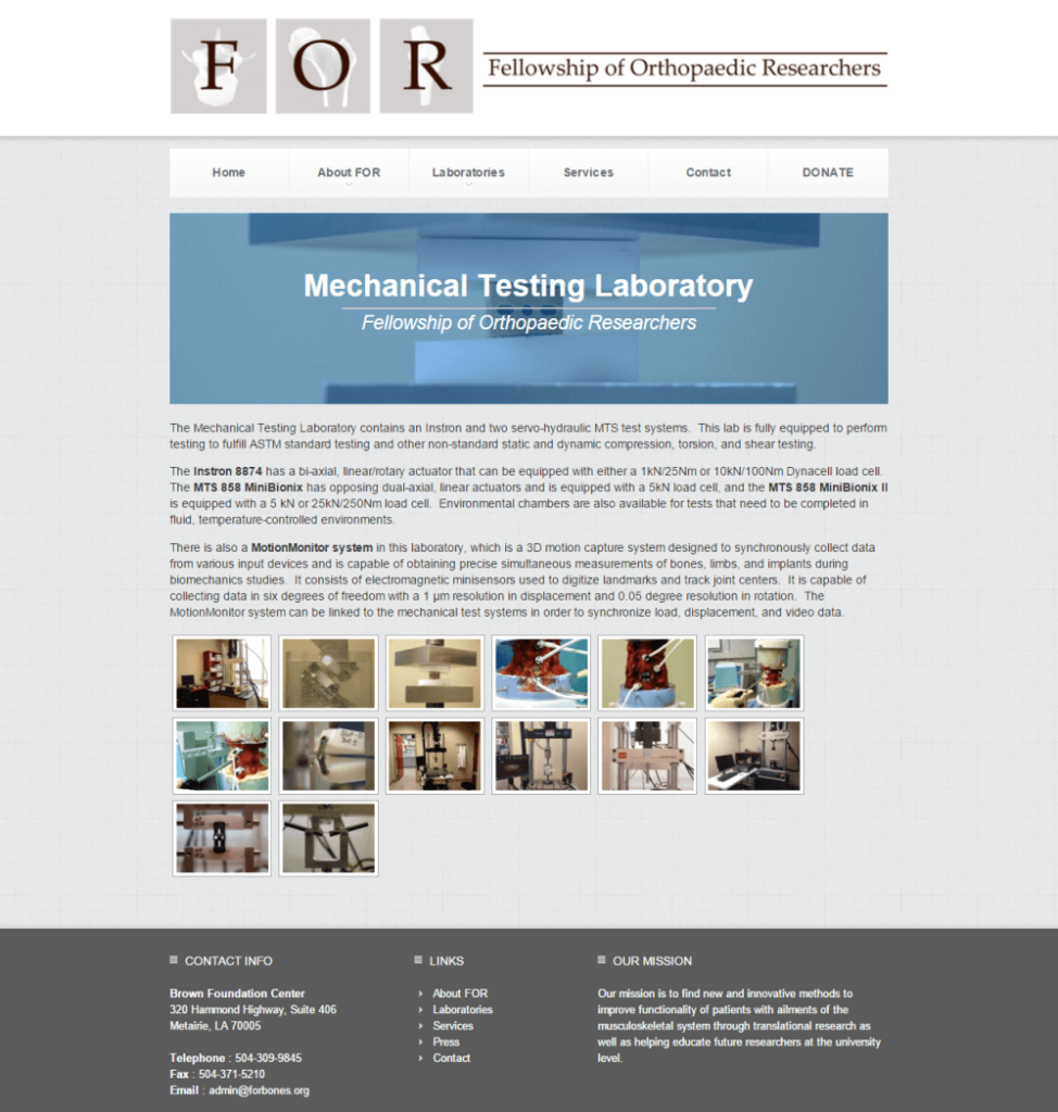 FOR mechanical testing page