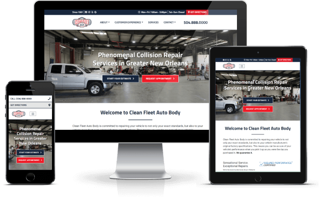 Clean Fleet Auto Body website