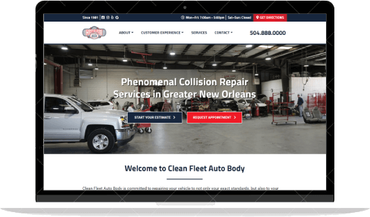 Clean Fleet Auto Body website