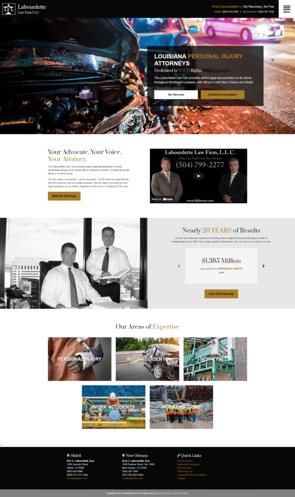 Labourdette Law Firm homepage screenshot